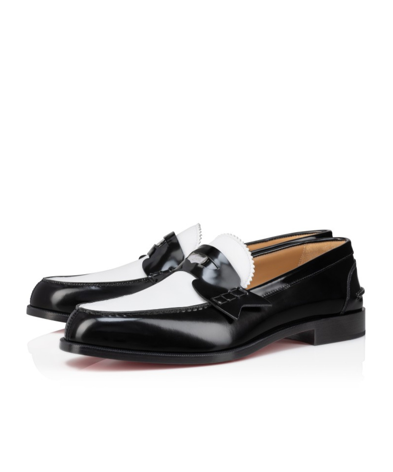 Christian Louboutin Panelled Slip-on Loafers In Black