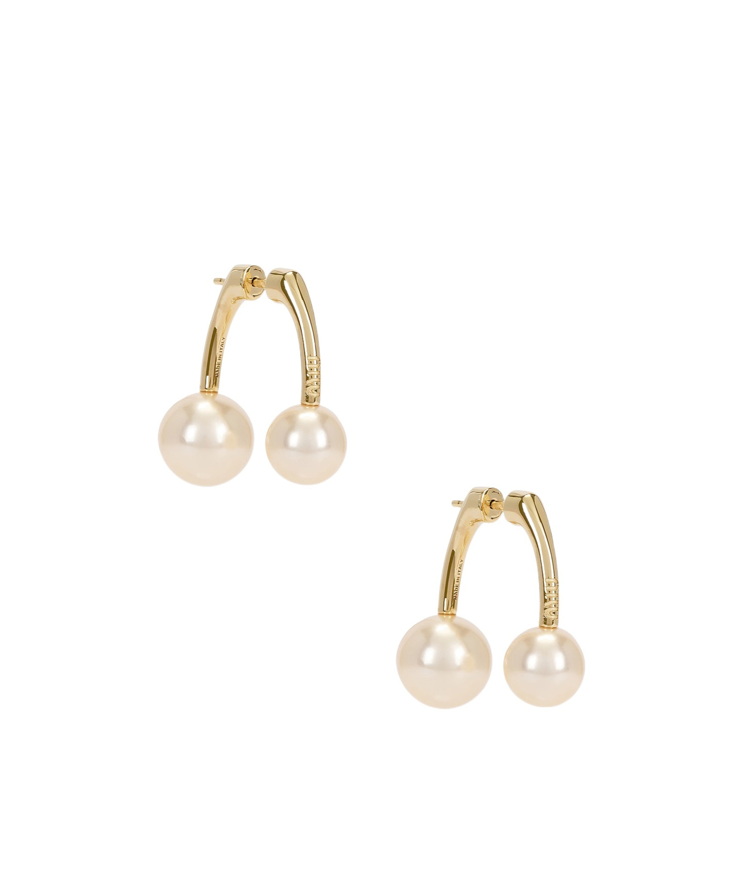Miu Miu Pearl Earrings In Yellow