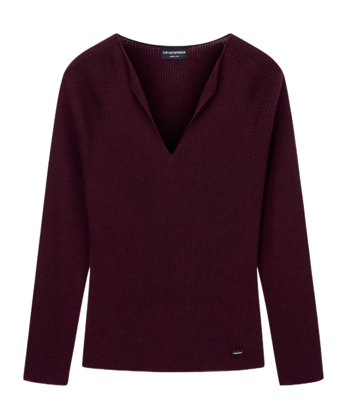 Emporio Armani V-neck Sweater In Burgundy