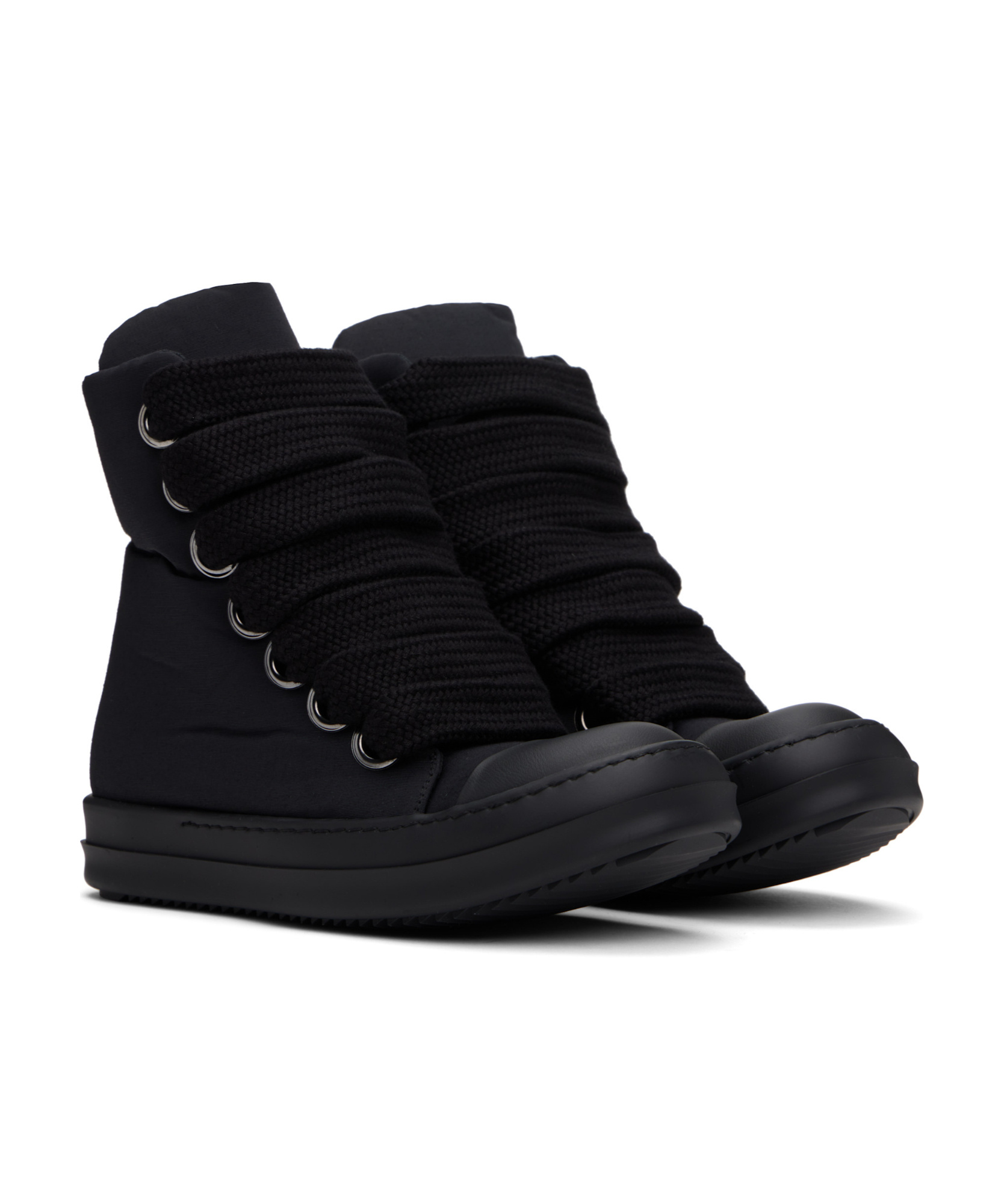 Rick Owens Drkshdw Black Hollywood Jumbo Lace Puffer Sneaks Sneakers In Black