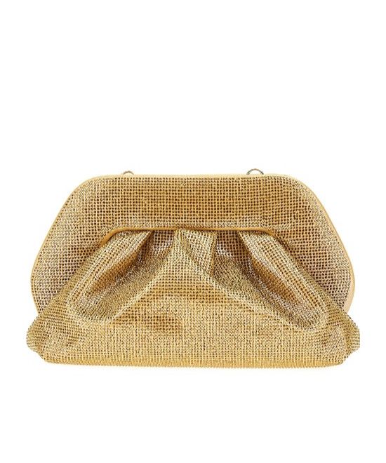 Themoirè Gea Strass Clutch Bag In Nude