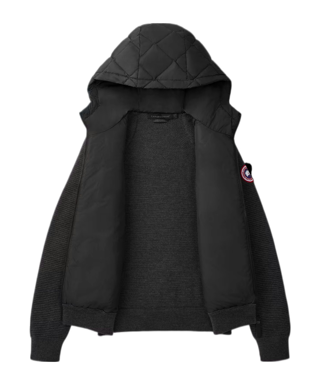 Canada Goose Hybridge Quilted Shell And Wool Jacket In Black