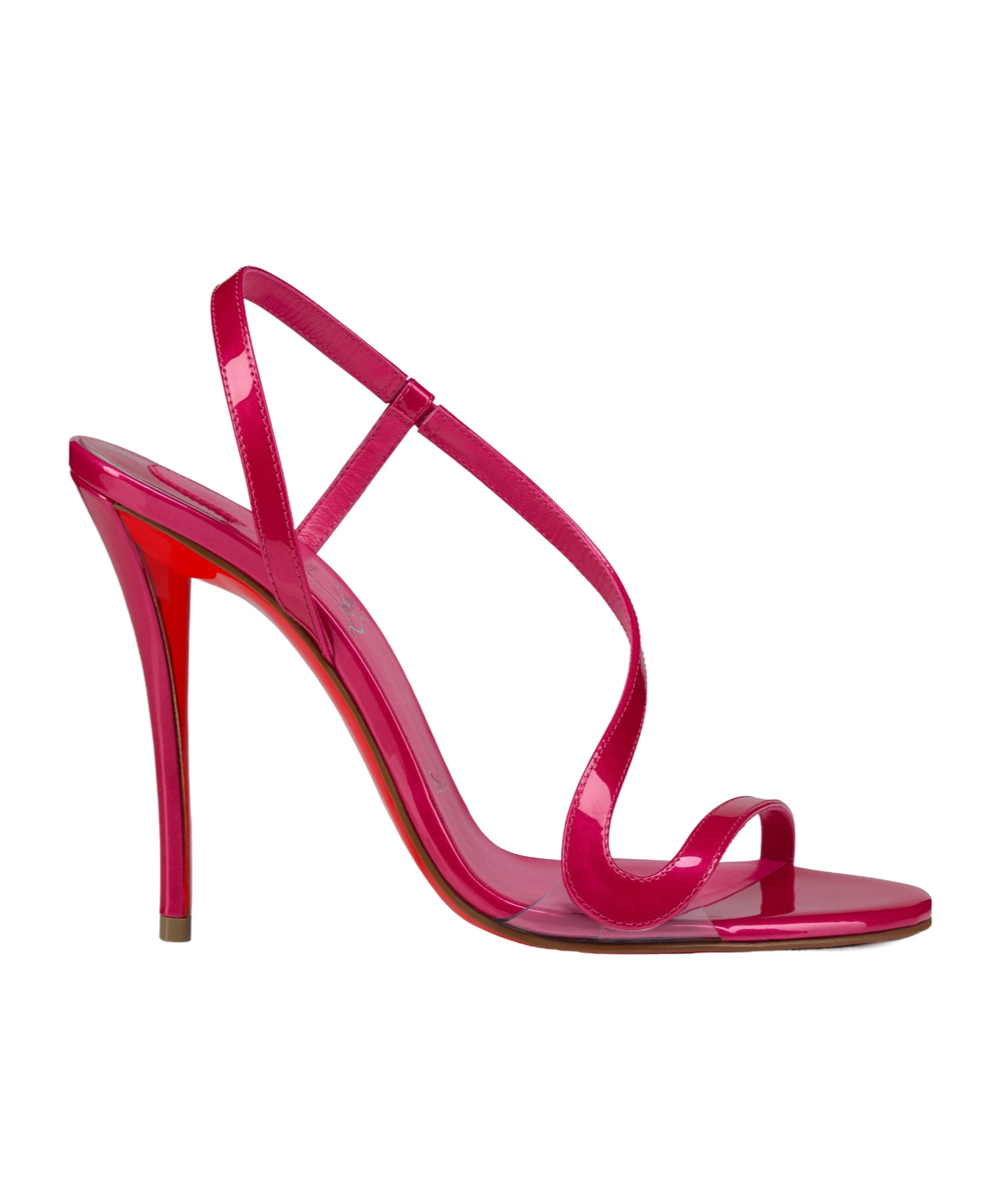 Christian Louboutin Rosa Z 80 Pvc-trimmed Patent-leather Sandals In Pink