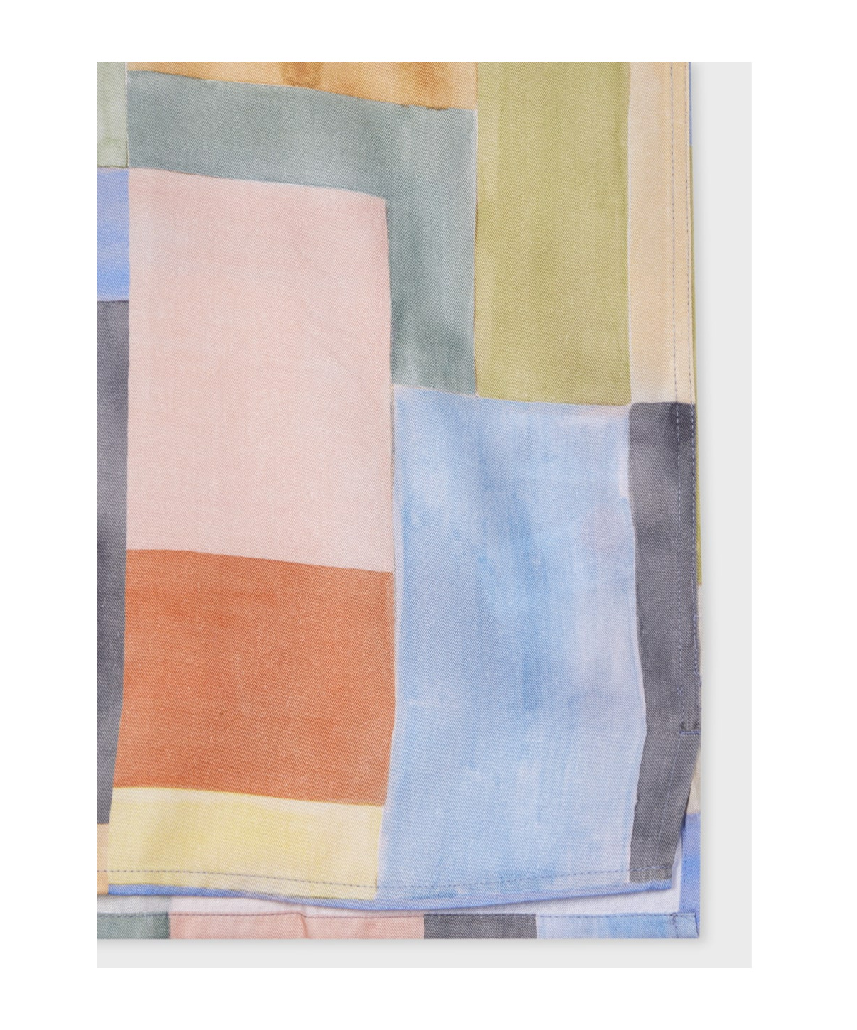 PAUL SMITH COLOURBLOCK-PRINT SHORT-SLEEVE SHIRT