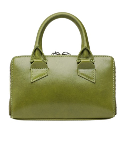 Attico Mini Friday Leather Top Handle Bag In Green