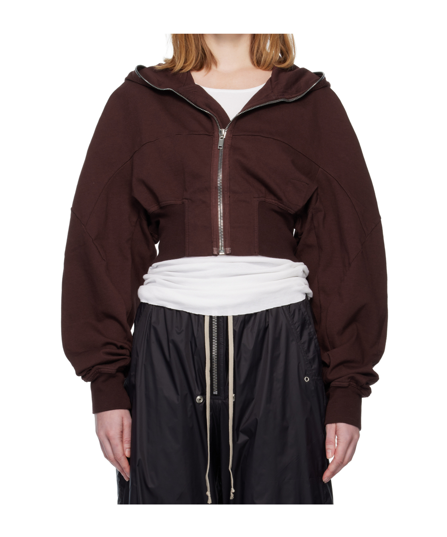 Rick Owens Drkshdw Cropped Hoodie In Black