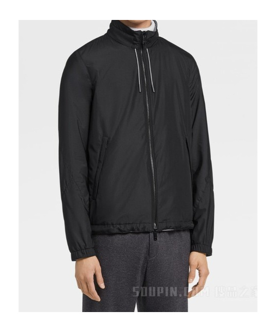 Zegna Logo-print Reversible Jacket In Black