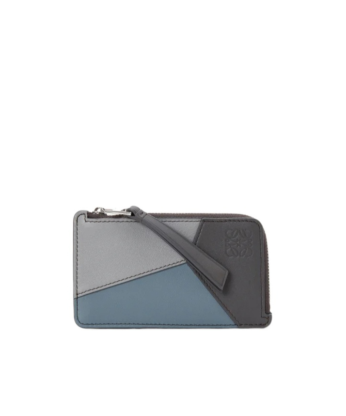 Loewe Puzzle Zipped Coin Cardholder In Gray