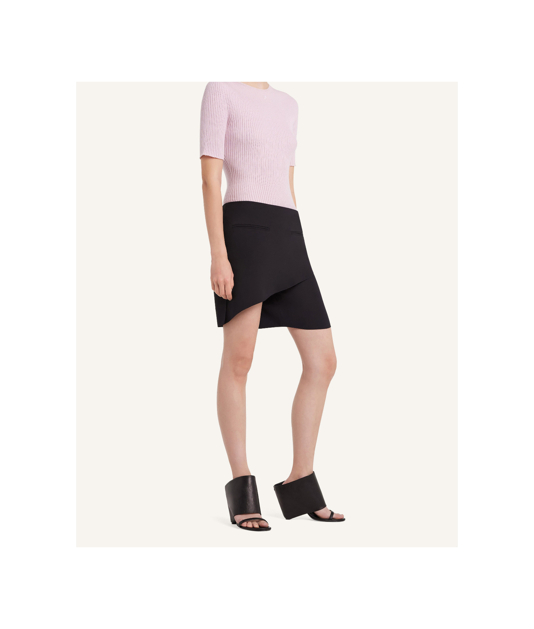 Courrèges Ribbed Cotton And Wool-blend Sweater In Pink