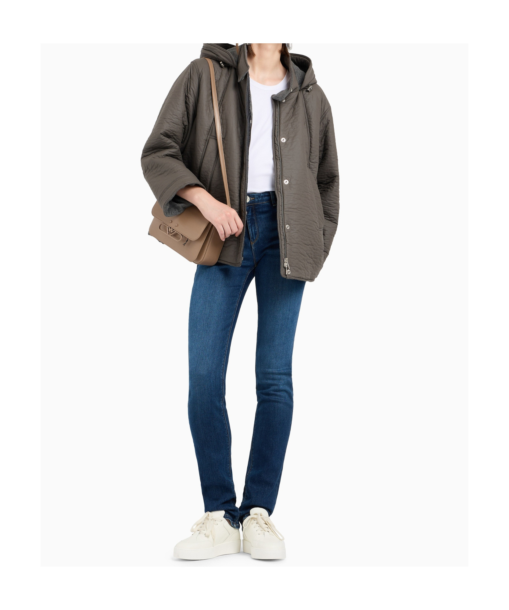 Emporio Armani Long Straight Leg Jeans In Blue