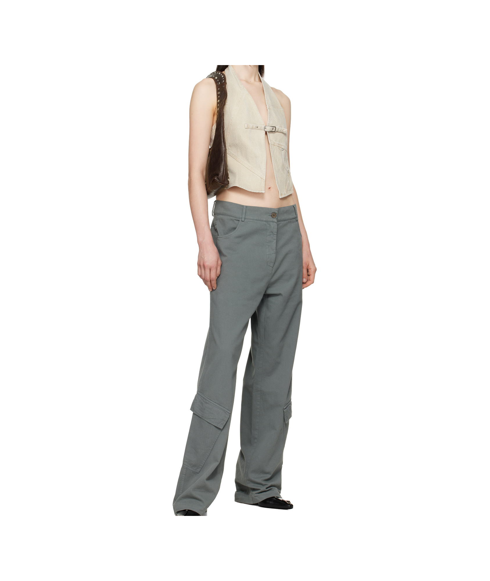 Gimaguas Ssense Exclusive Beige Beverly Denim Tank Top In Neutral