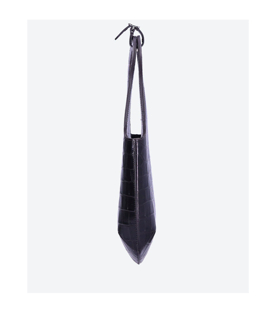 Courrèges Holy Crocodile-effect Tote Bag In Black