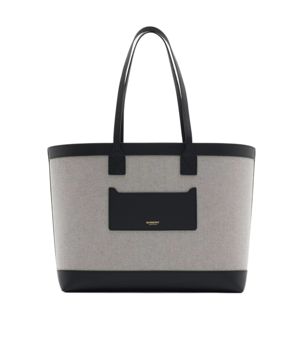 Burberry Logo Medium Handbag In Gray