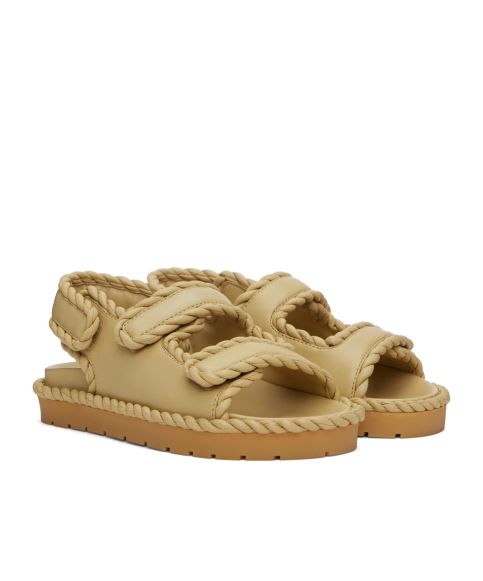 Bottega Veneta Jack Leather Braid Dual-band Sandals In Nude