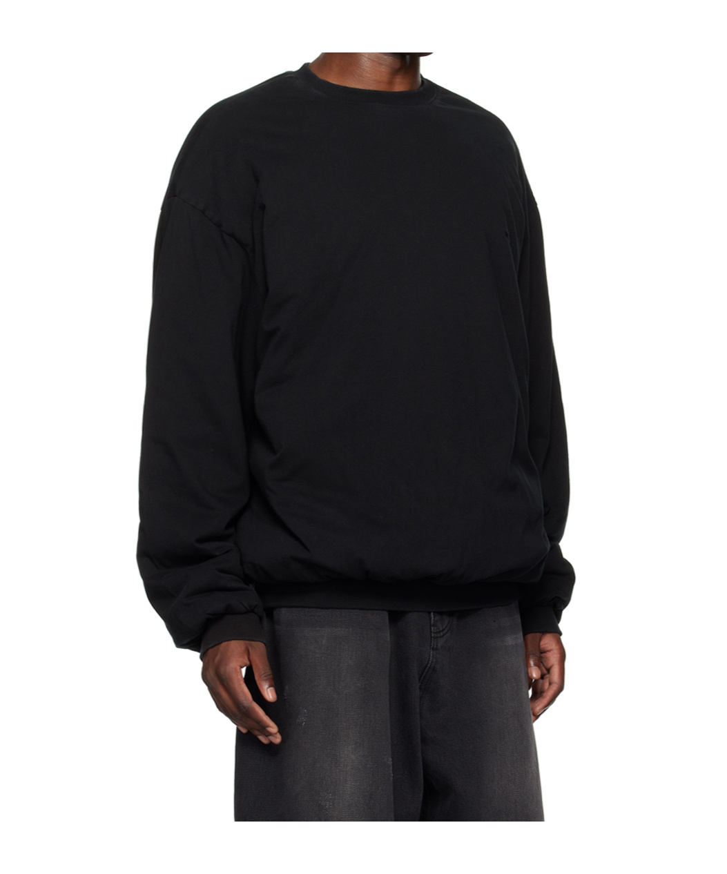 We11 Done Logo Round-neck Sweater In Black