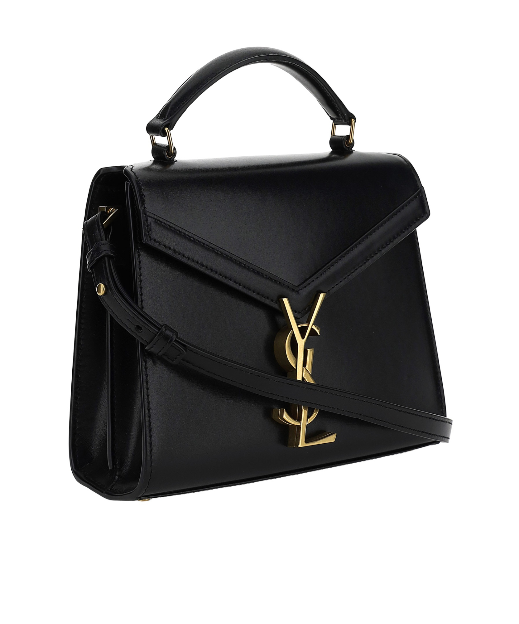 Saint Laurent Mini Cassandra Monogram Tote Bag In Black