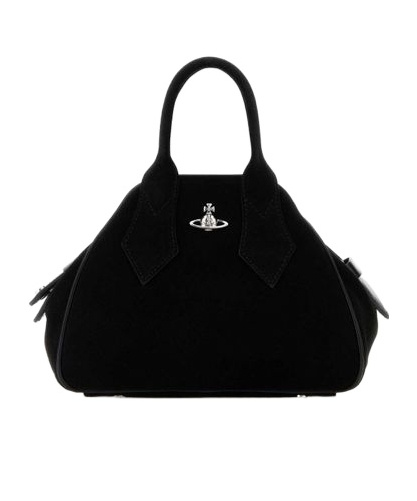 Vivienne Westwood Structured Pebbled Texture Shoulder Bag With Dual Handles In Black