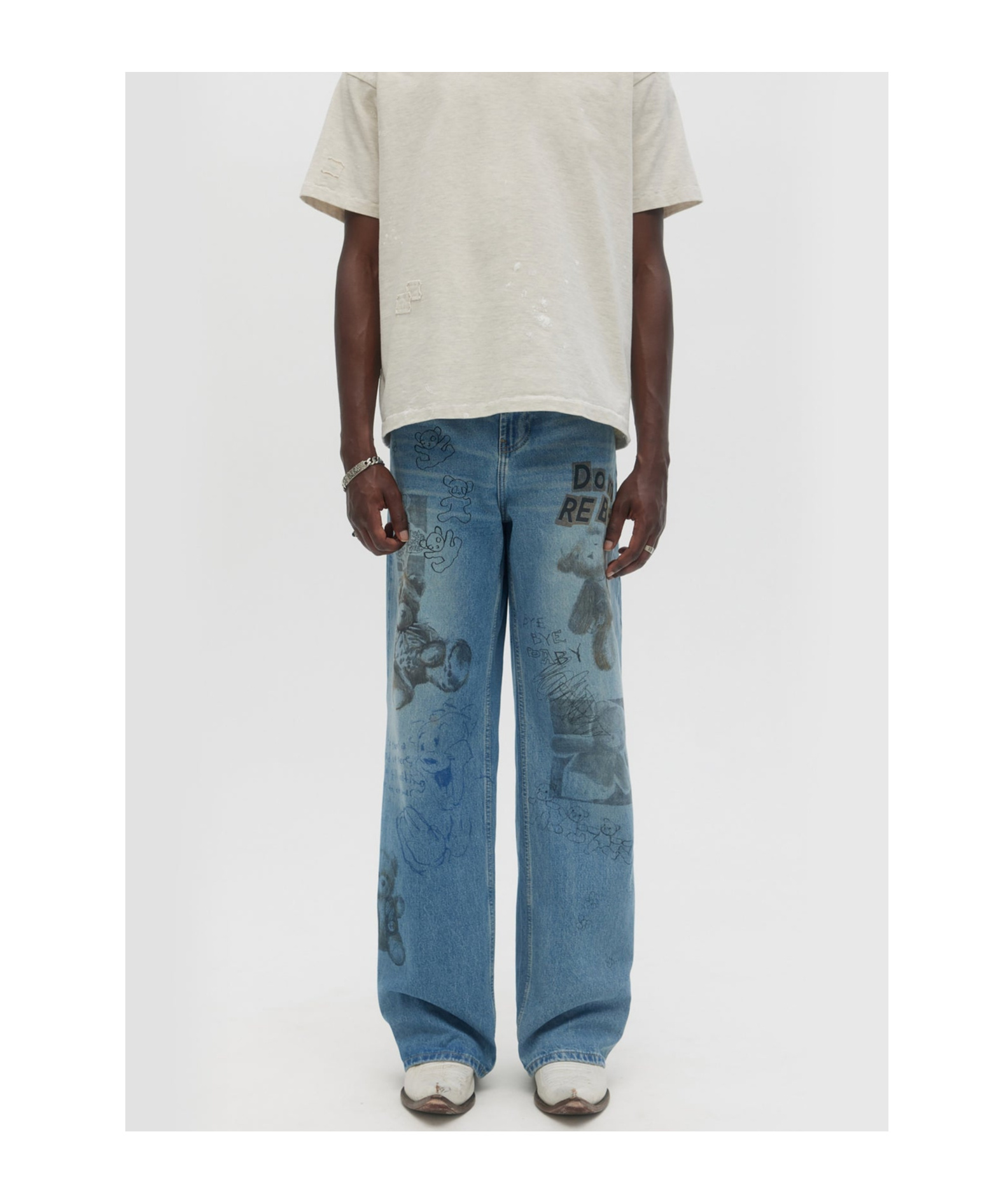 Domrebel Belt-loop Jeans In Blue