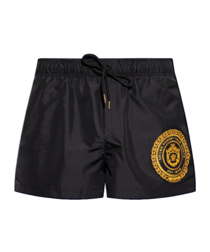 VERSACE LOGO-PRINT SWIM SHORTS