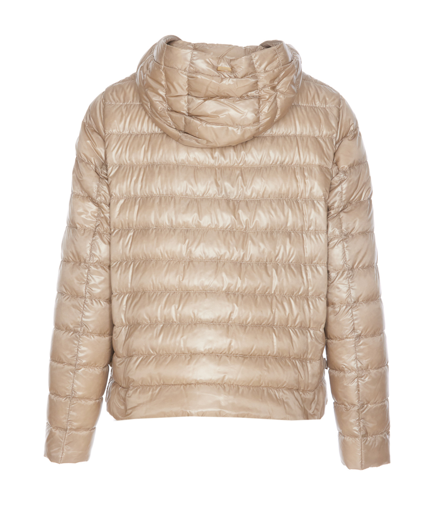 Herno Light Gray Reversible High Neck Down Jacket In Technical Fabric Woman In Nude