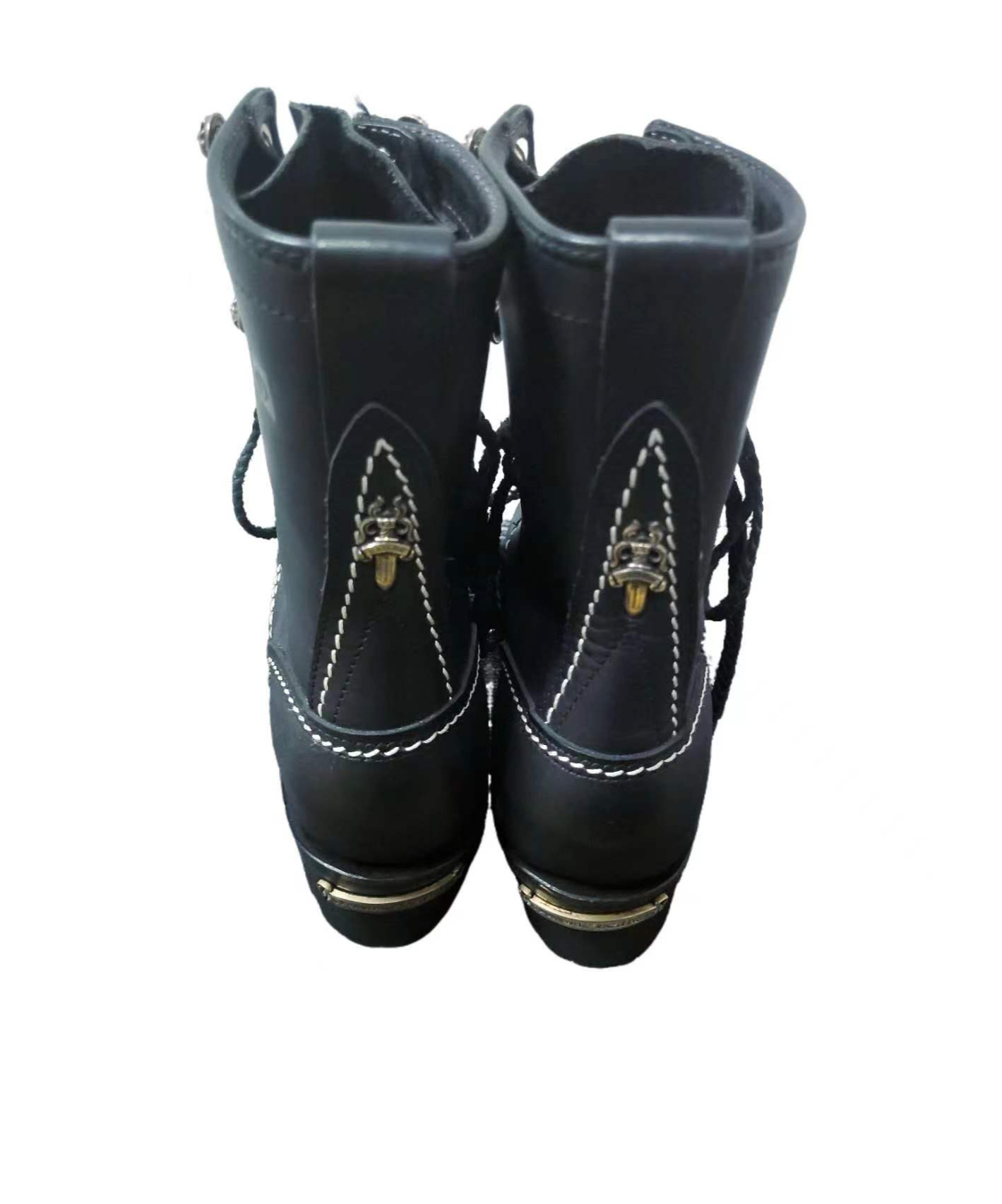 Chrome Hearts X Wesco Strap-up Martin Boots In Black