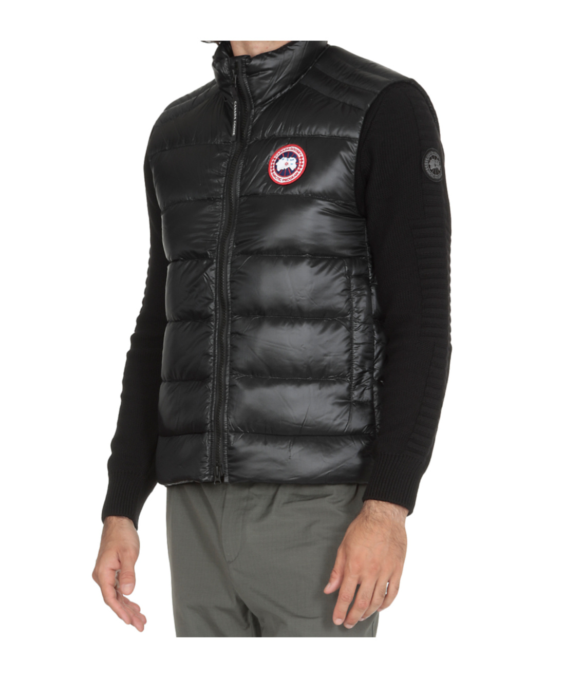 Canada Goose Men's Down Vest With Logo Patch In Black