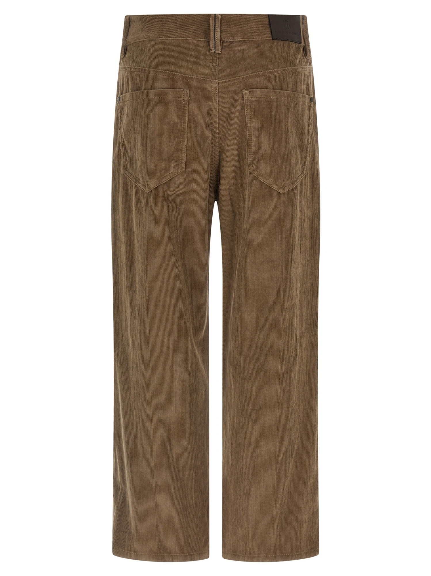 Brunello Cucinelli Straight Leg Corduroy Trousers Featuring Pockets In Brown