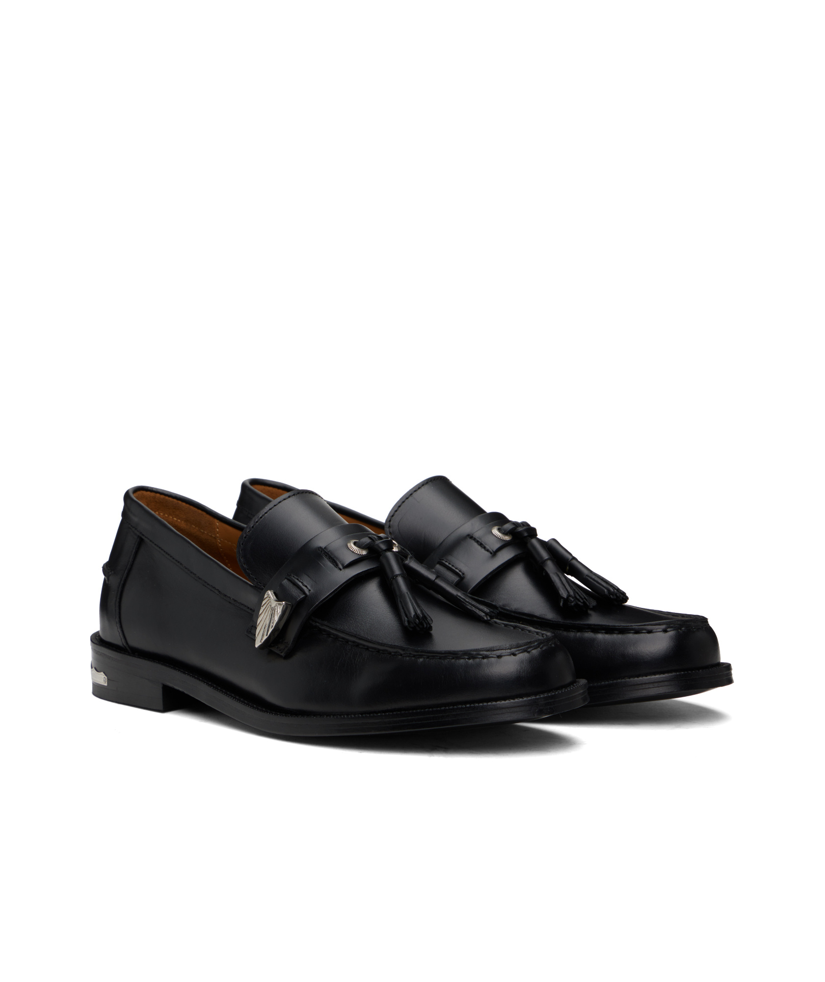 Toga Virilis Mens Black Hardware-embellished Leather Loafers In Black