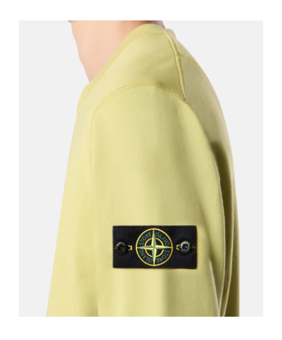 Stone Island Regular-fit Crewneck Sweatshirt With Elasticated Cuffs In Green