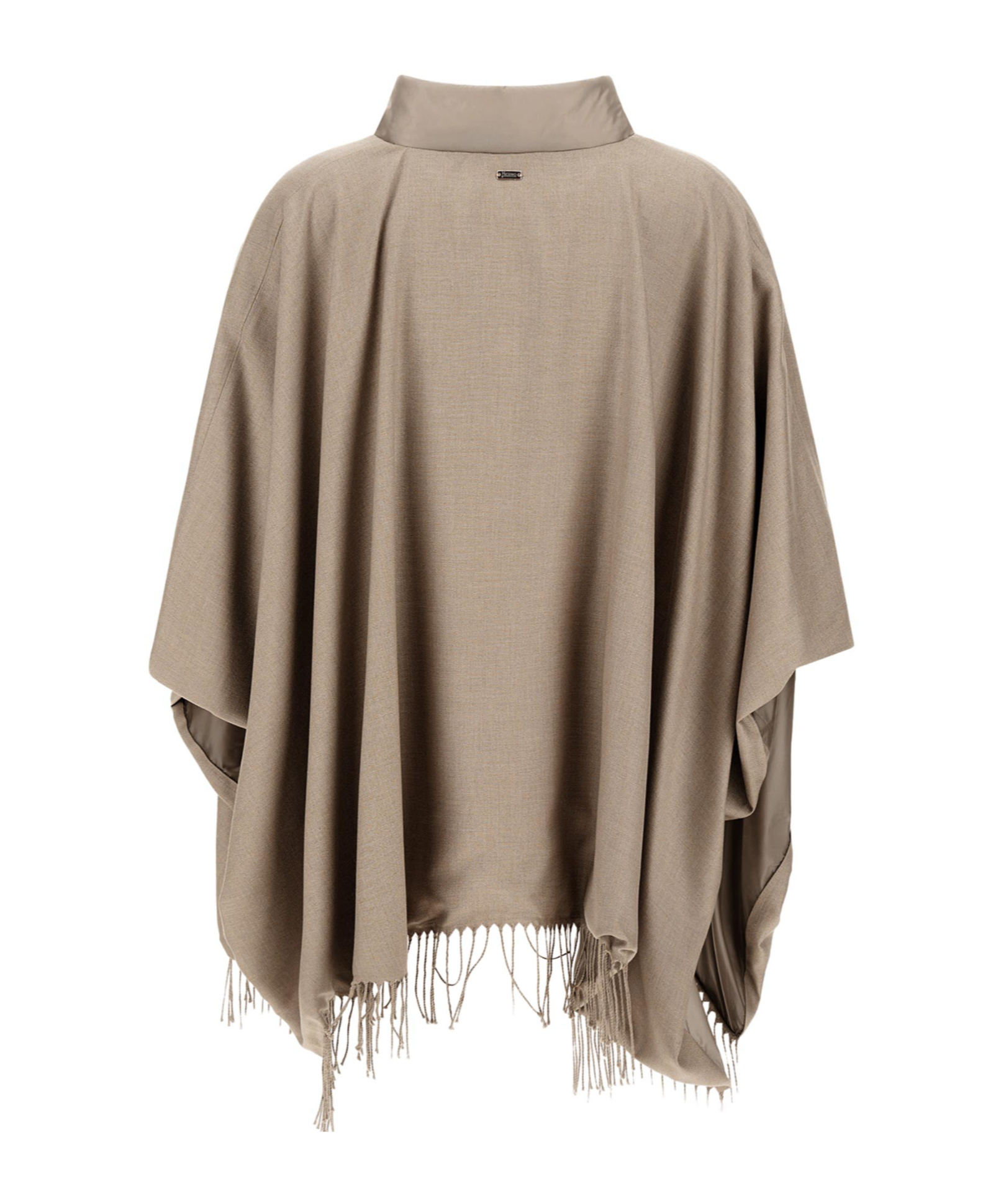Herno Poncho In Summer Silk And Nylon Ultralight In Neutral