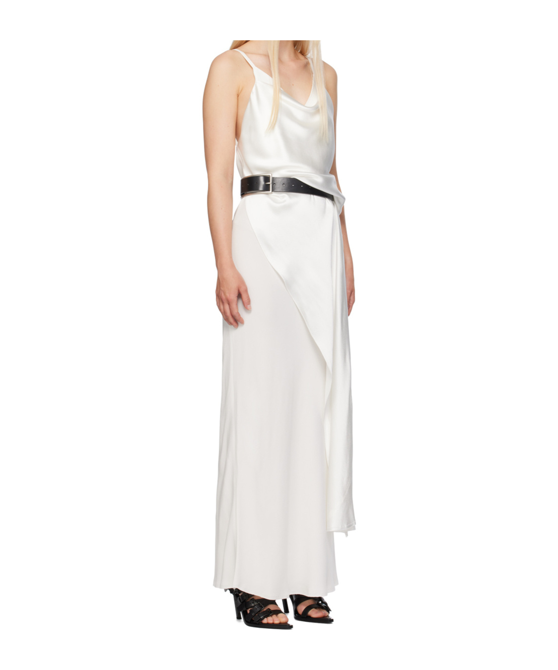 Ann Demeulemeester Off-white Nura Slip Maxi Dres In White