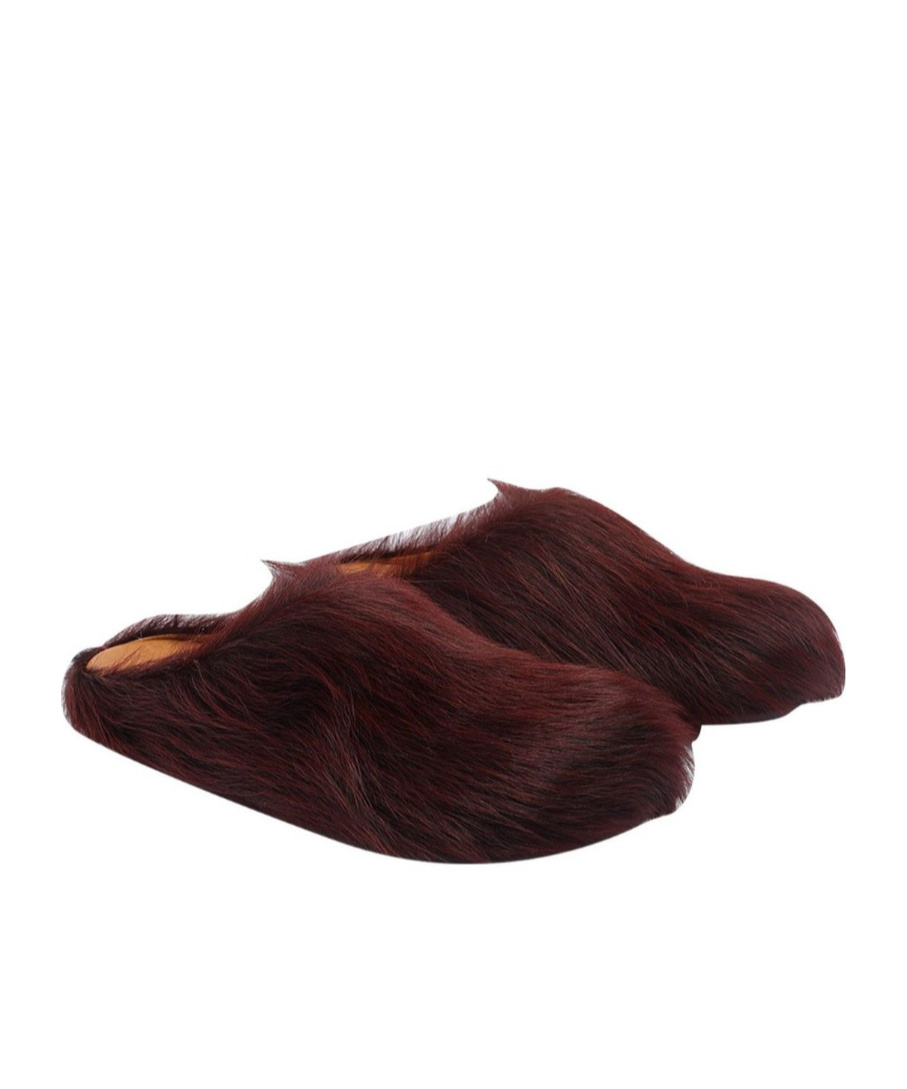 Marni Fussbett Sabot Genuine Calf Hair Clog In Brown