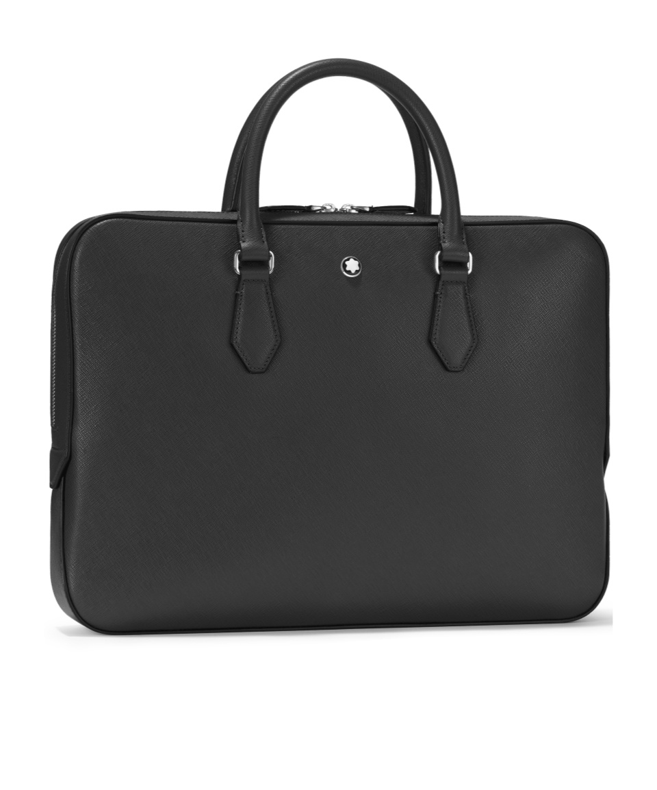MONTBLANC LOGO-PLAQUE LEATHER LAPTOP BAG
