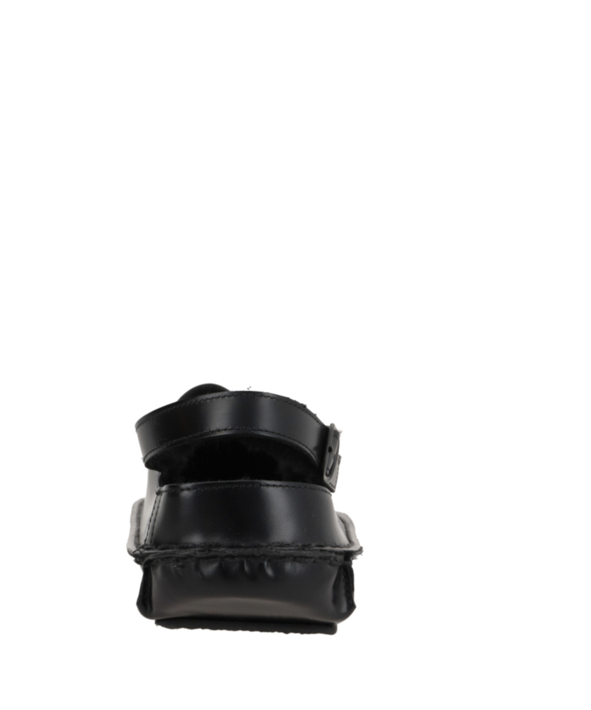 Hereu Round-headed Flat Sandals In Black