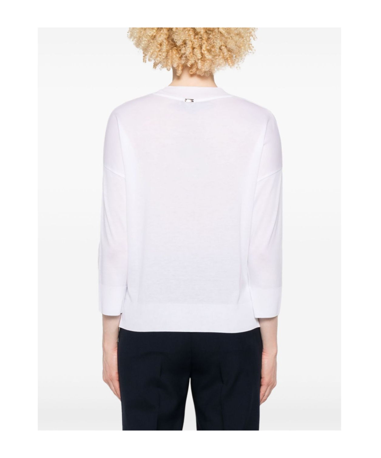 Herno White Cotton Blend Sweater In White