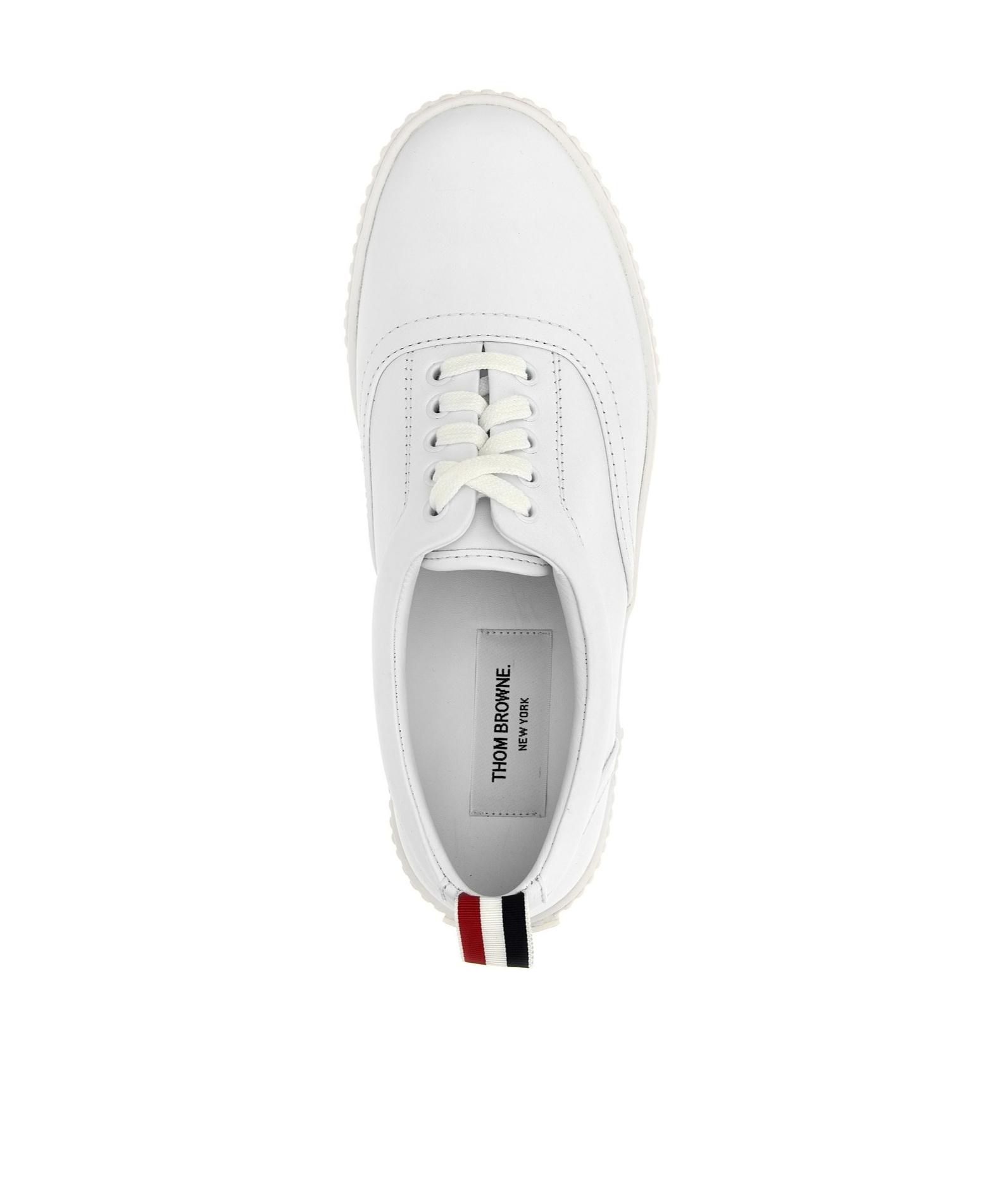 Thom Browne White Cotton Canvas Heritage Sneakers In White