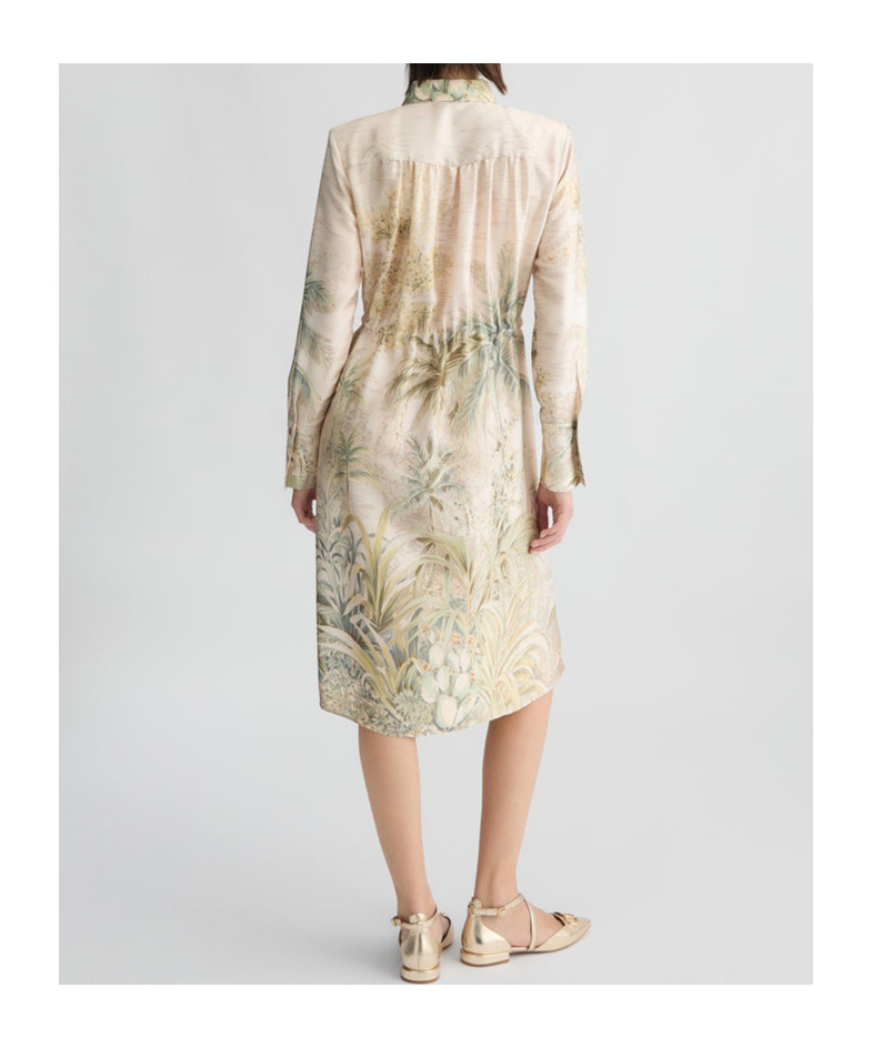 Liu •jo Floral-print Midi Dress In Nude