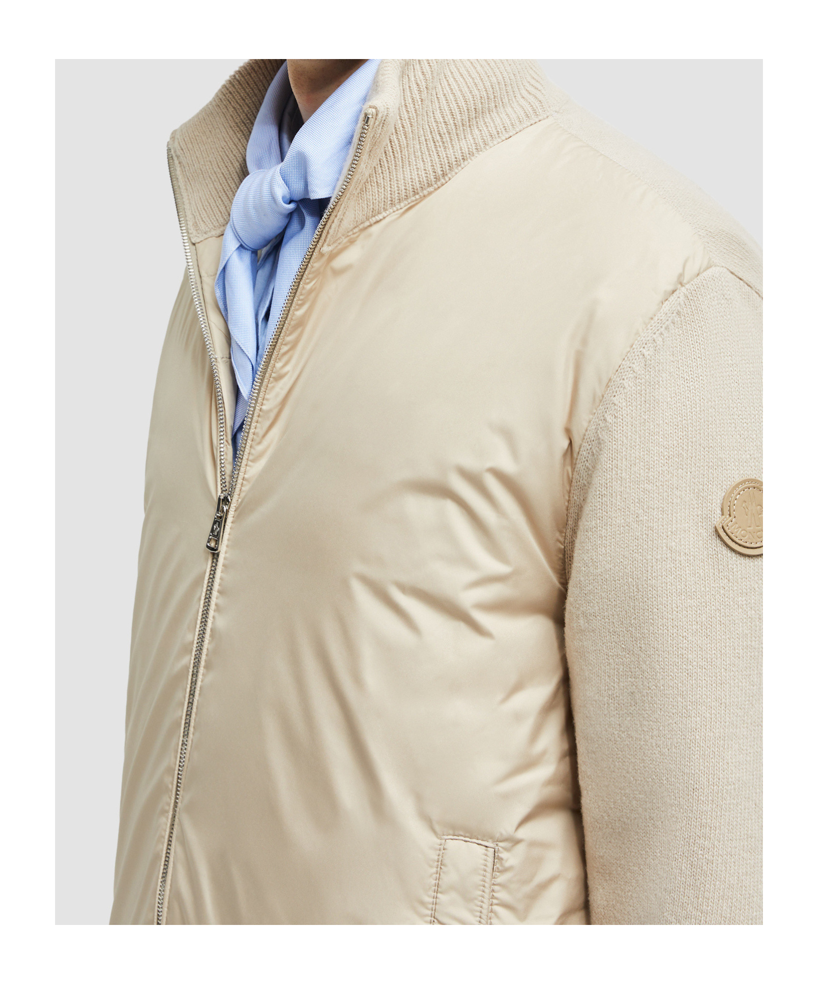 Moncler Padded Wool  Cashmere Zippered Cardigan In White