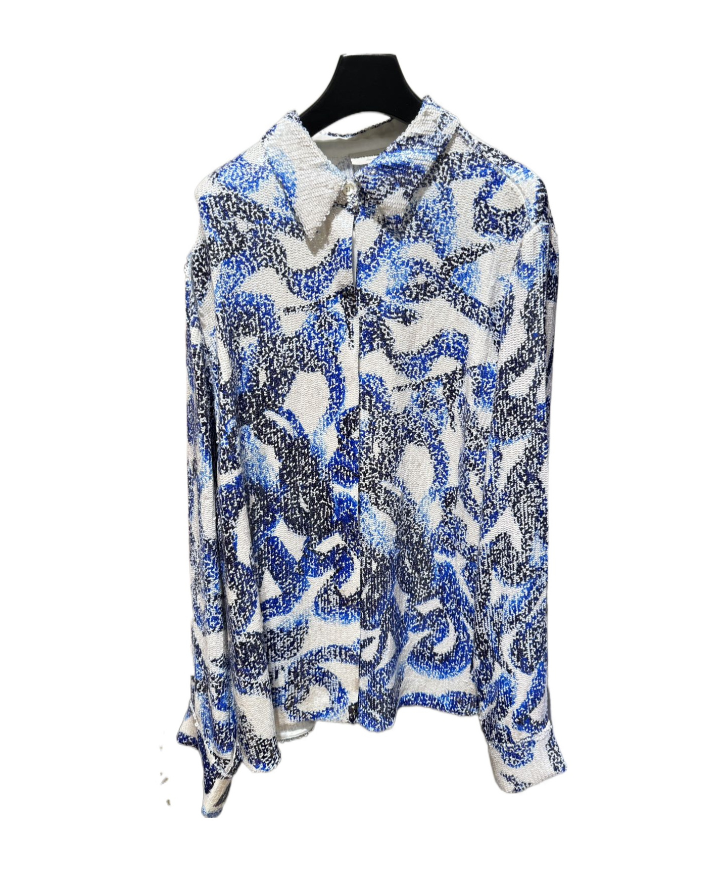 Dries Van Noten Button Long-sleeved Shirt In Blue