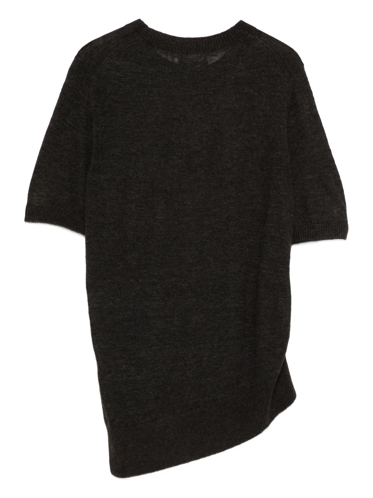 Soeur Asymmetric-hemline Short-sleeve T-shirt In Black