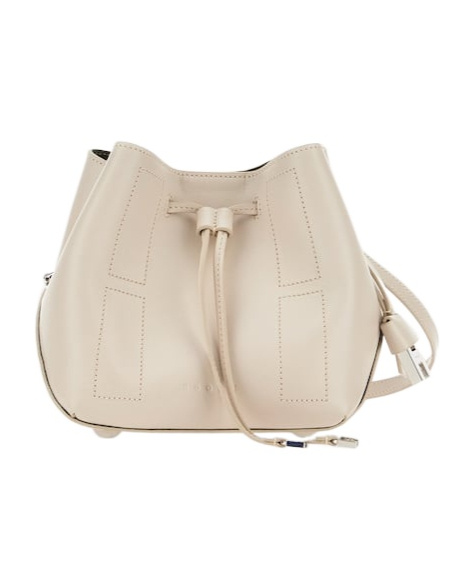 Hogan Mini Leather Bucket Bag In White