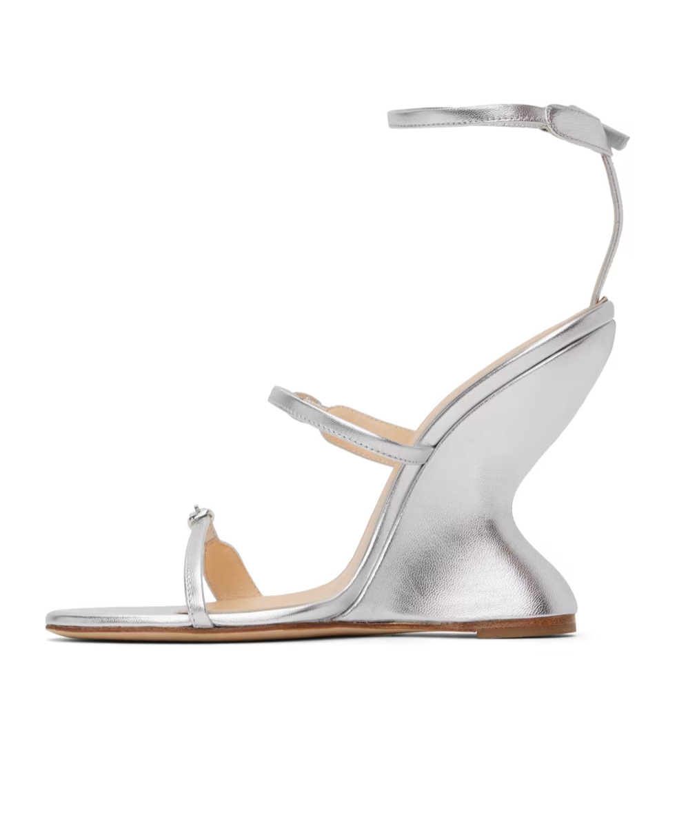Magda Butrym Inverted Open-toed Wedges In White