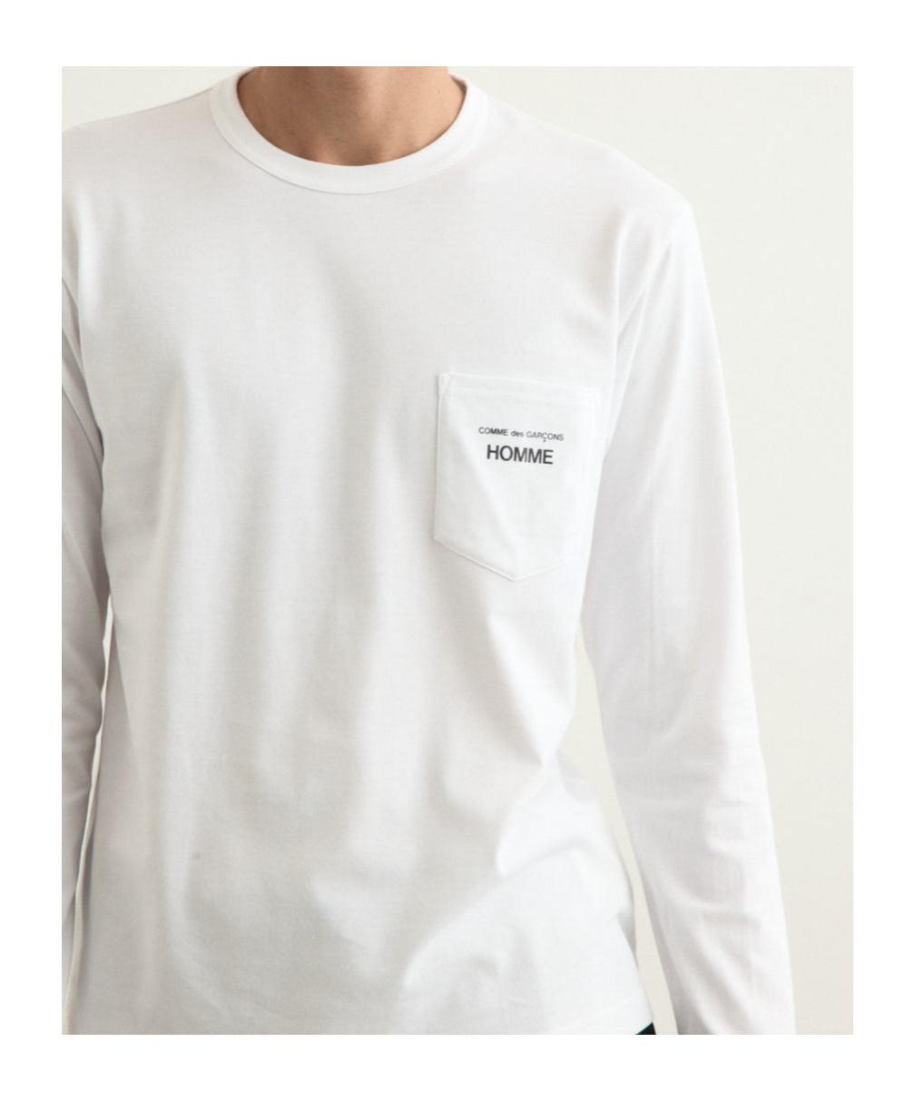 Comme Des Garçons Logo-print Patch-pocket T-shirt In White
