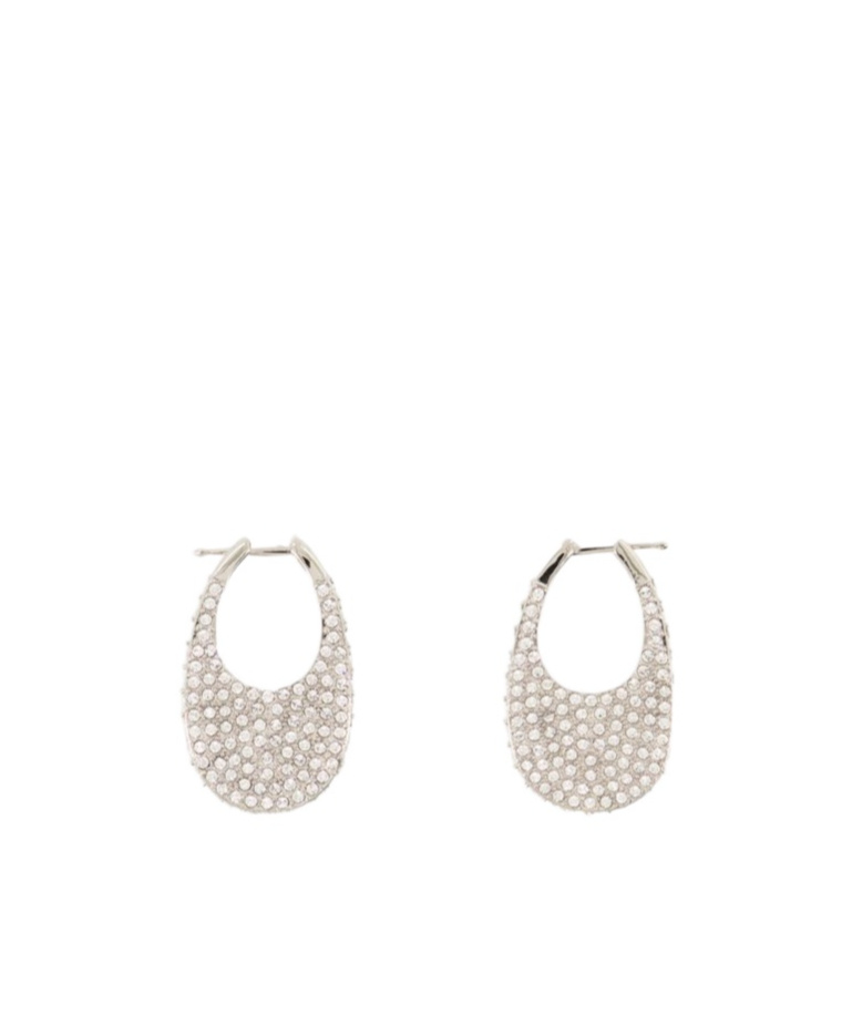 Shop Coperni Medium Swipe Crystal-embellished Earrings In Yellow