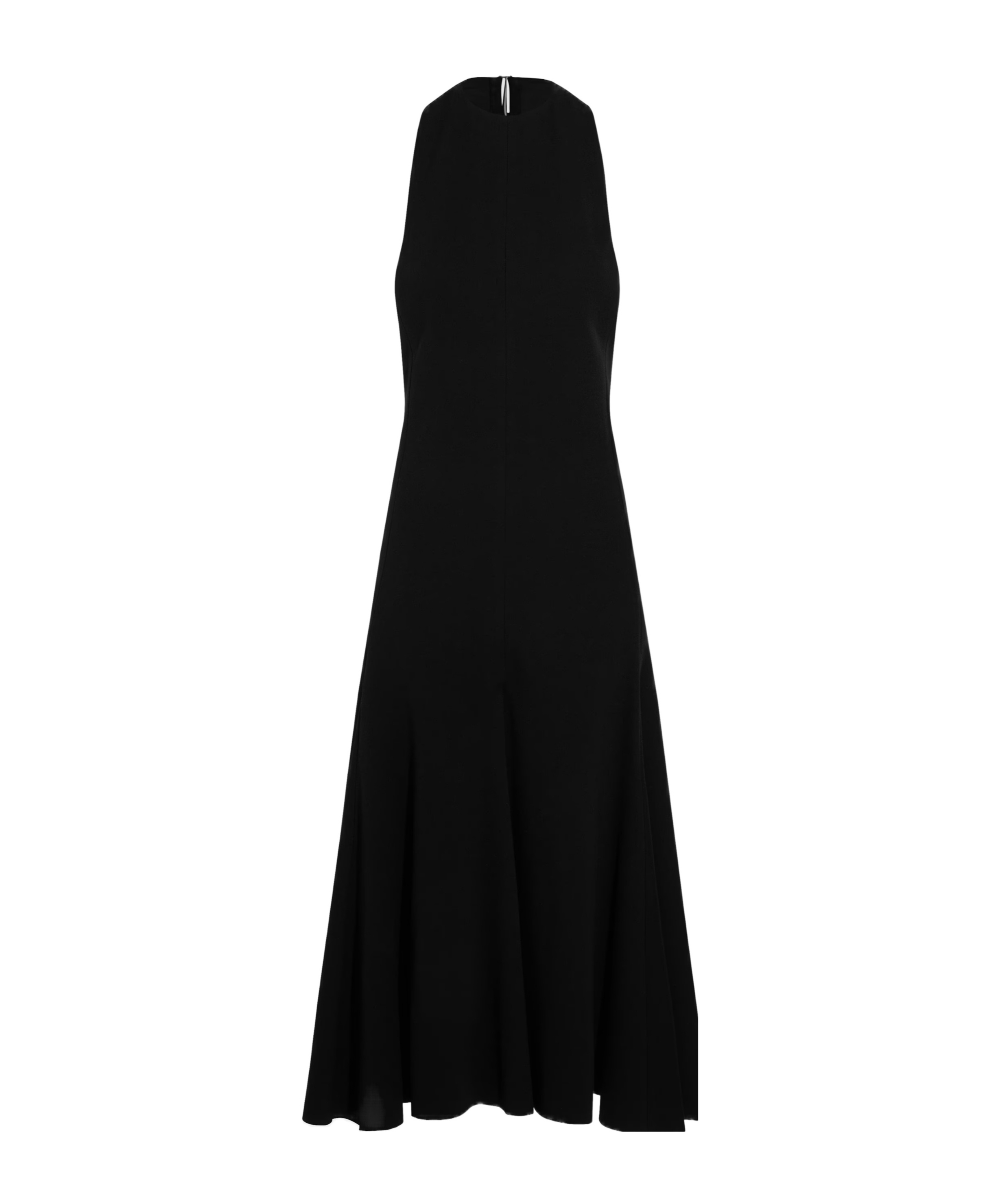 Jacquemus 'la Robe Favola' Black Long Dress With High American Neckline And Flared Design In Black