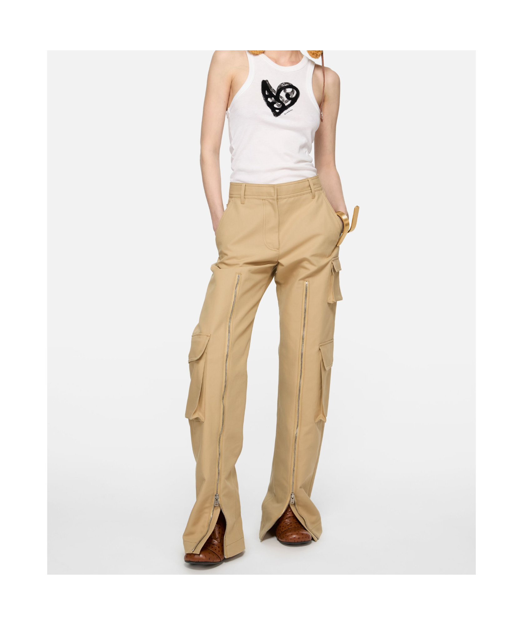 Acne Studios Zip-detail Cargo Trousers In Neutral