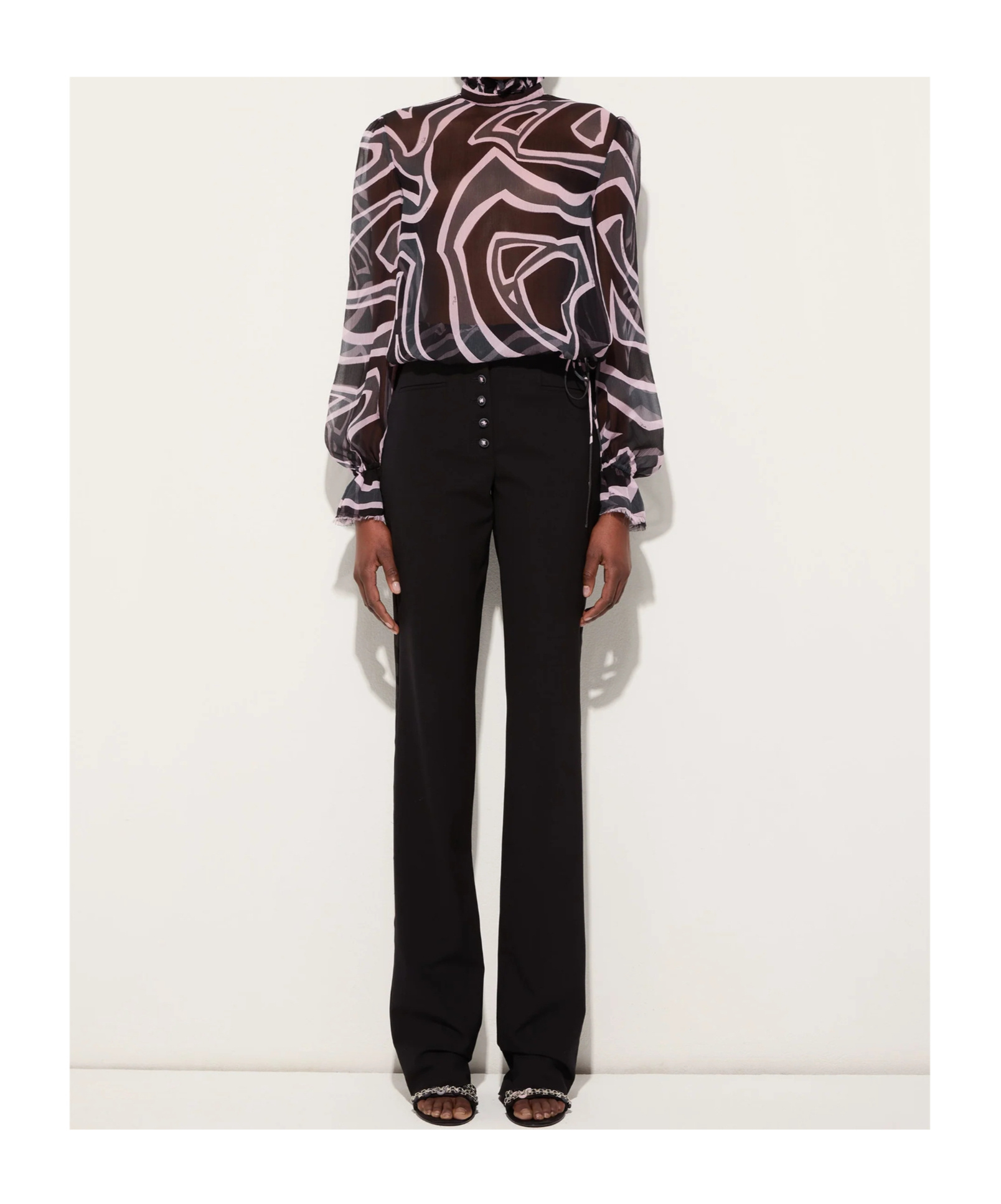 Pucci Labirinto Print Blouse With Balloon Sleeves In Multi