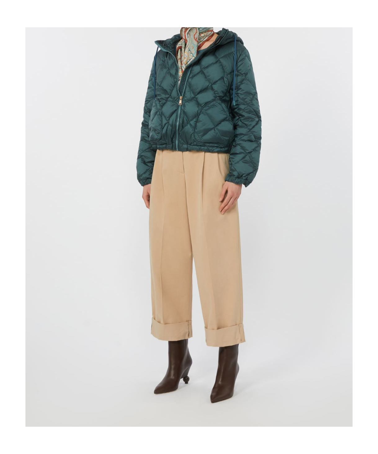 Weekend Max Mara Eris Quilted Jacket Denim In Green