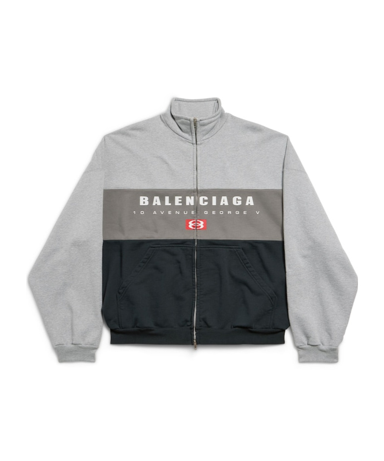 Balenciaga Men's Unity Sport Zip-up Jacket In Heather Grey In Grey