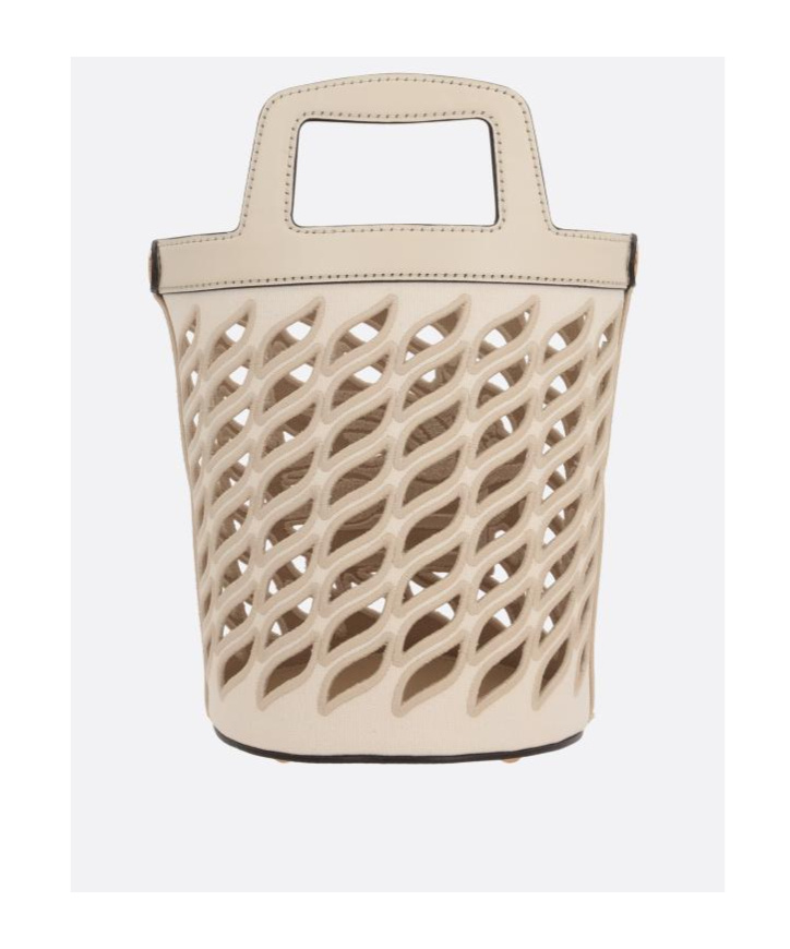 Etro Logo Embroidered Cut-out Detailed Bucket Bag In Nude
